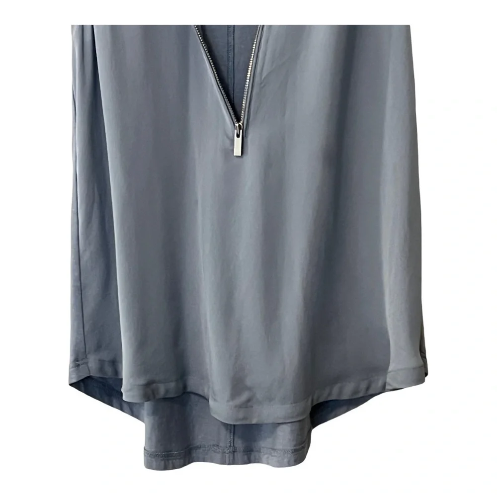The Kooples Sport Silk Sleeveless Half Zip Front Women’s top Blue - Picture 7 of 15